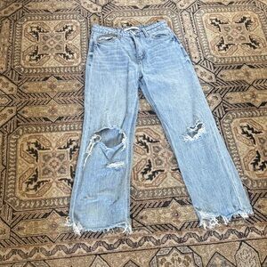 Altar'd State Light Blue Distressed Straight Leg Jeans